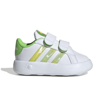 Sneakers primi passi bianche da bambina con stampa Trilli adidas Grand Court 2.0 Tink CF I, Brand, SKU s334000191, Immagine 0